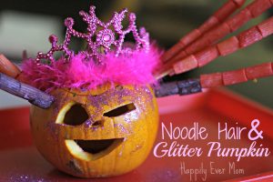 Noodle Hair and Glitter Pumpkin from Happily Ever Mom