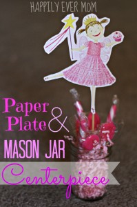 Paper plate and mason jar Centerpiece from Happilyevermom