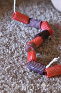 Patterned noodle necklace from Happilyevermom