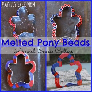 Melted Pony Beads Around Cookie Cutters from Happilyevermom