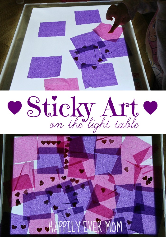 Sticky Art on the Light Table from Happilyevermom