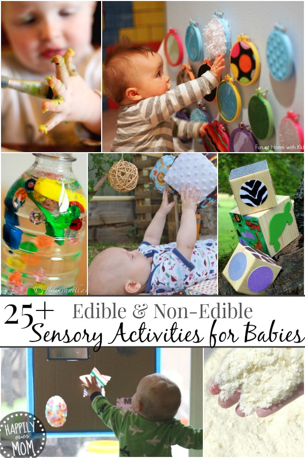 Simple activities for little ones who love to mouth what they play with and some "just to touch" activities for when they are older ~ Gotta pin this for a rainy day!